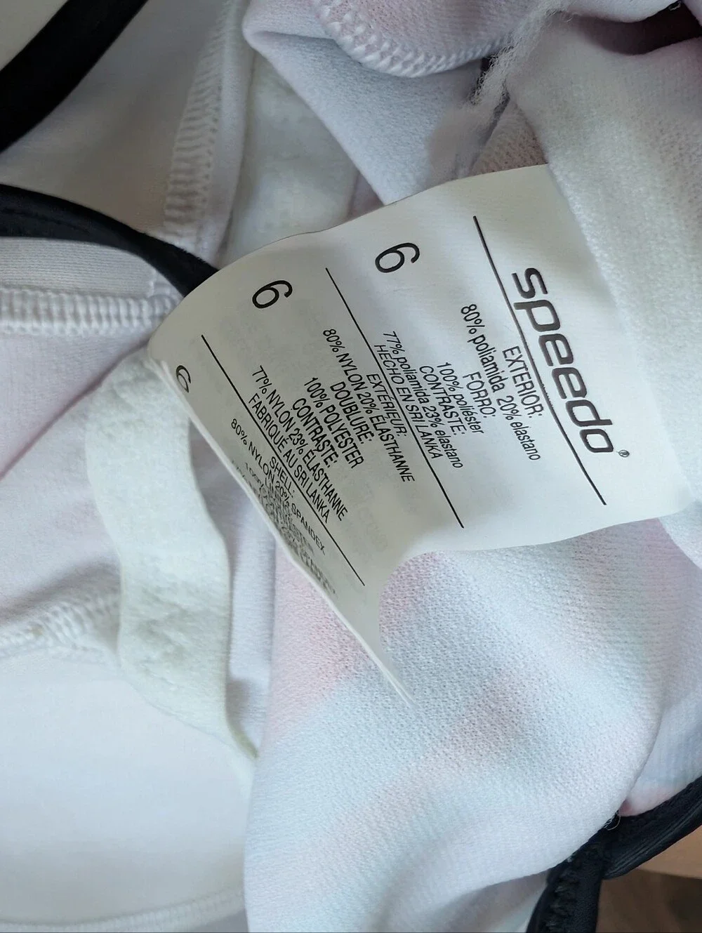 NWT Speedo 6 Women's Pink & Black Striped One-Piece Swimsuit